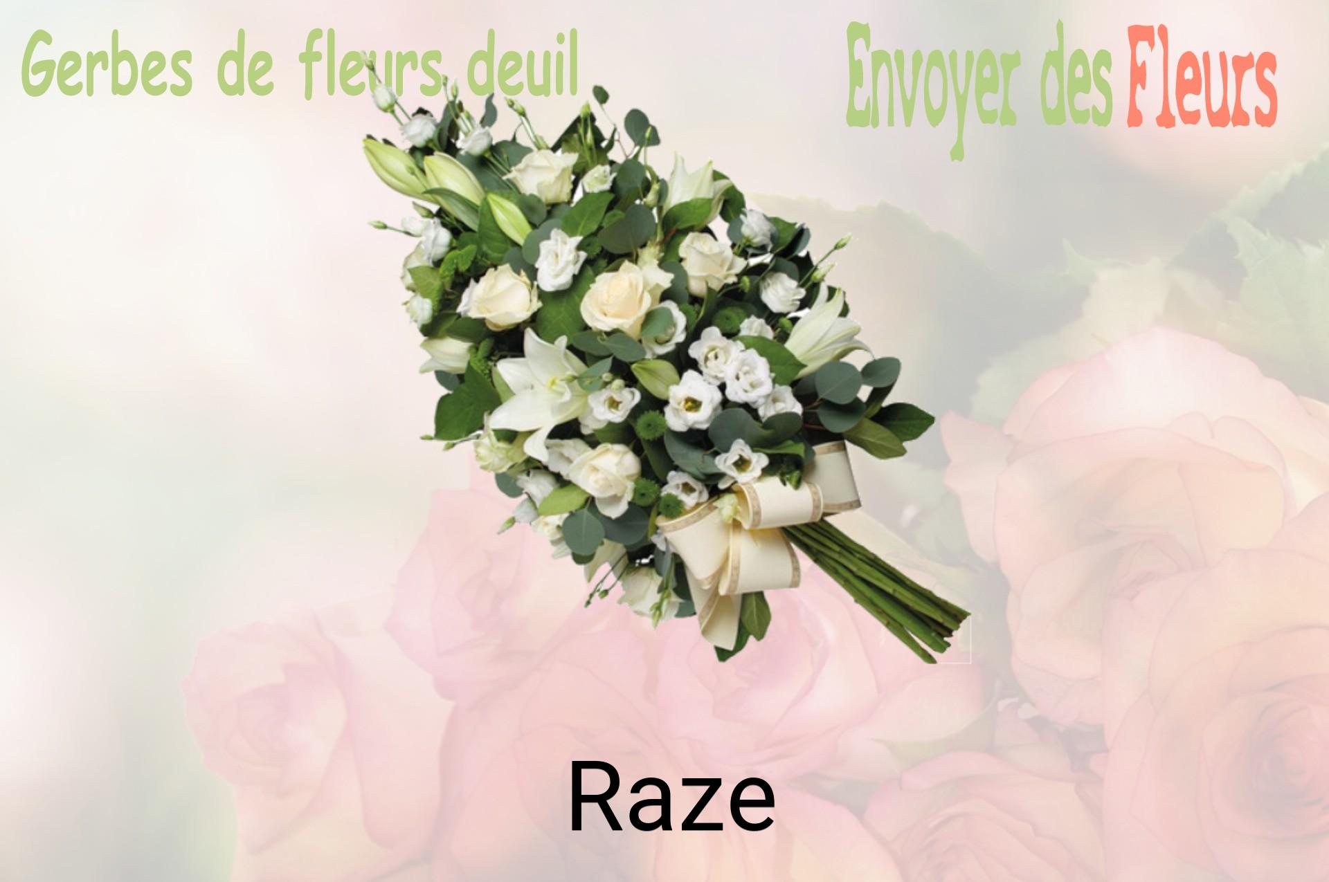 Gerbe de fleurs de deuil livrée à Raze